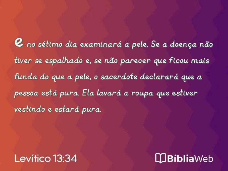 Levítico 13:34 em imagem para compartilhar