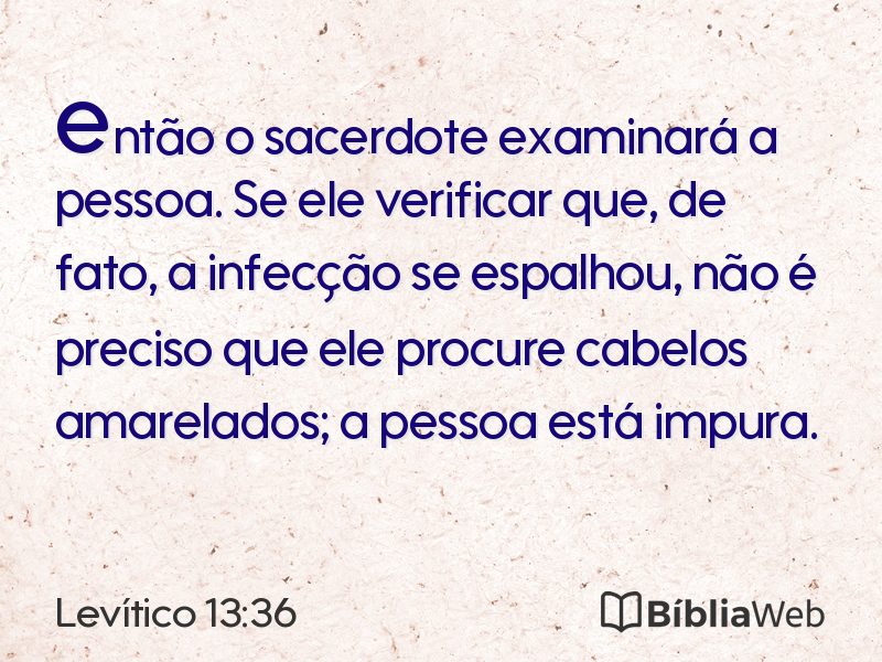 Levítico 13:36 em imagem para compartilhar