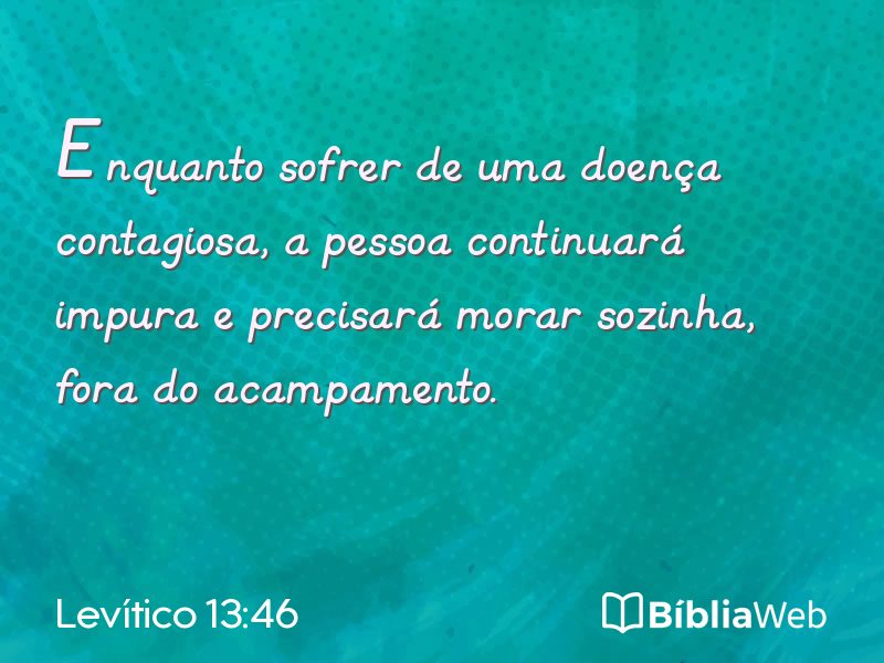 Levítico 13:46 em imagem para compartilhar