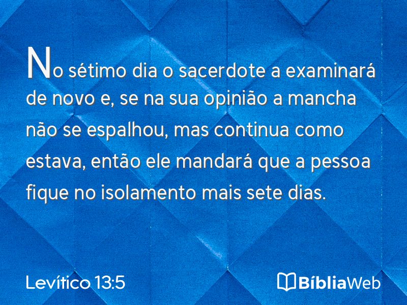 Levítico 13:5 em imagem para compartilhar