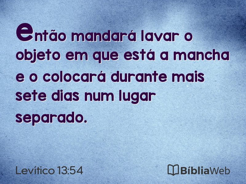 Levítico 13:54 em imagem para compartilhar