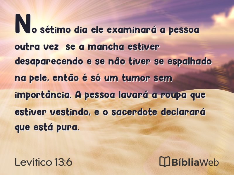 Levítico 13:6 em imagem para compartilhar