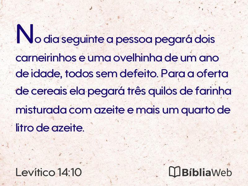 Levítico 14:10 em imagem para compartilhar