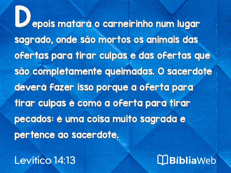 Levítico 14:13 em imagem para compartilhar