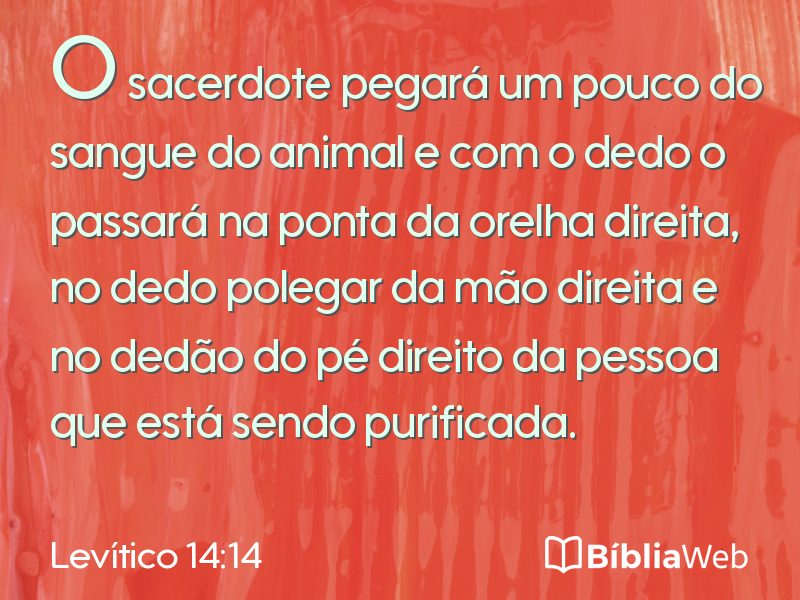 Levítico 14:14 em imagem para compartilhar