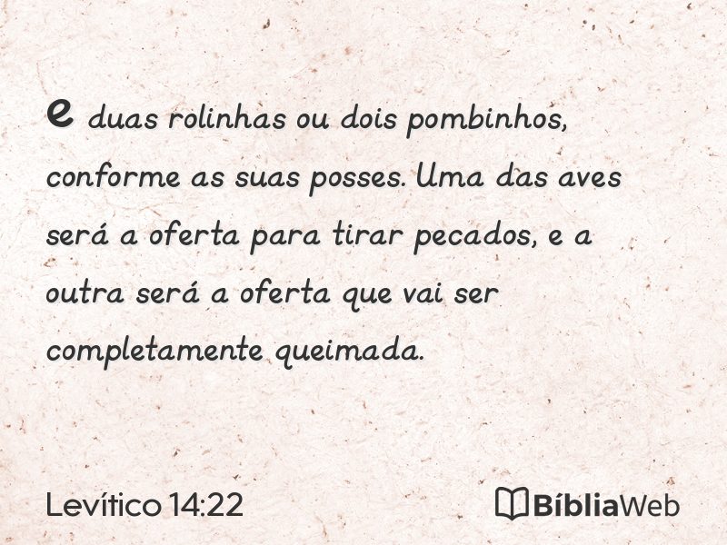 Levítico 14:22 em imagem para compartilhar