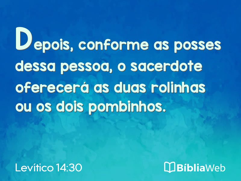 Levítico 14:30 em imagem para compartilhar
