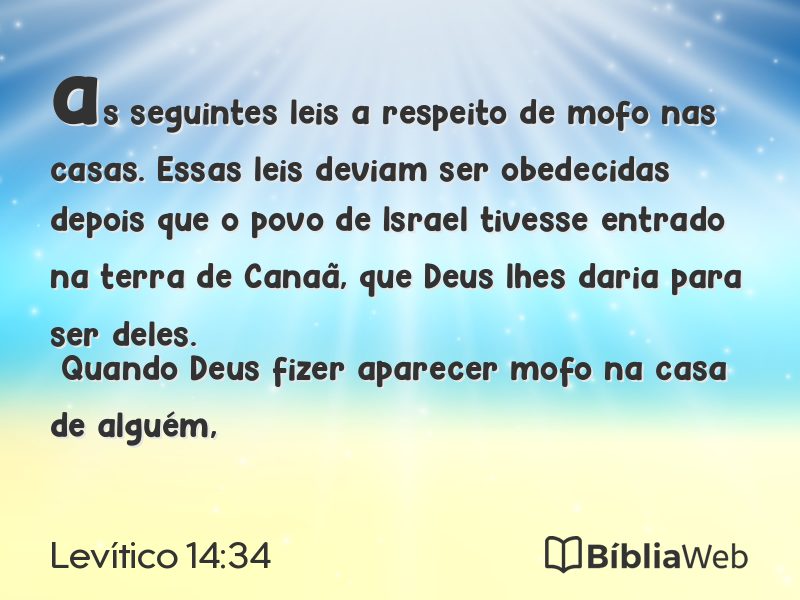 Levítico 14:34 em imagem para compartilhar