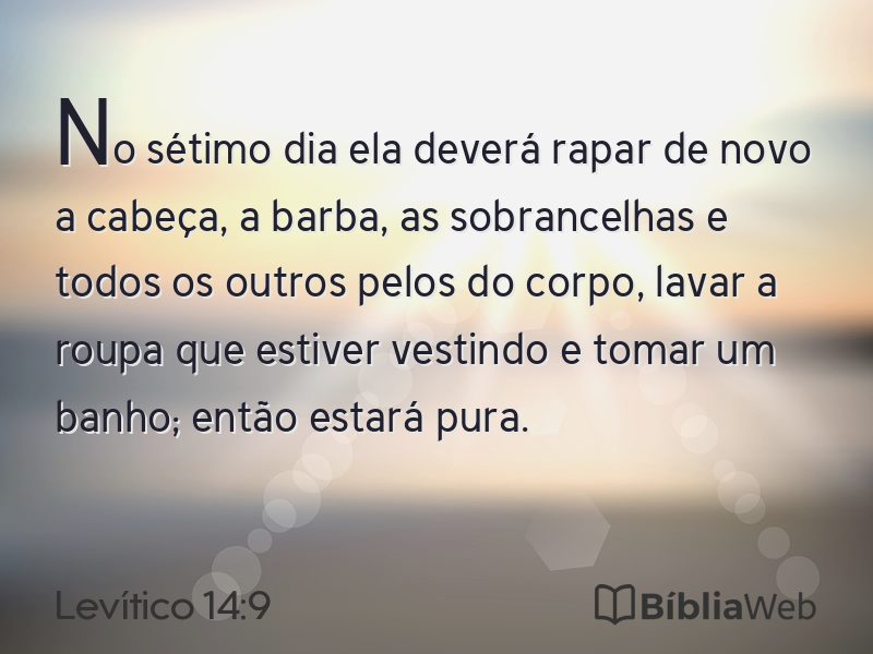 Levítico 14:9 em imagem para compartilhar