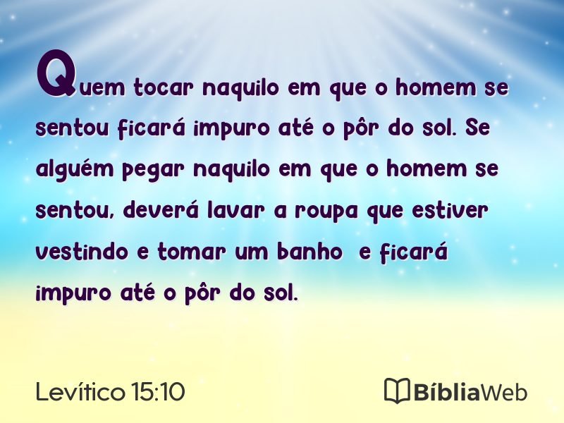 Levítico 15:10 em imagem para compartilhar