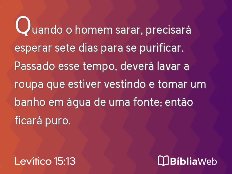 Levítico 15:13 em imagem para compartilhar