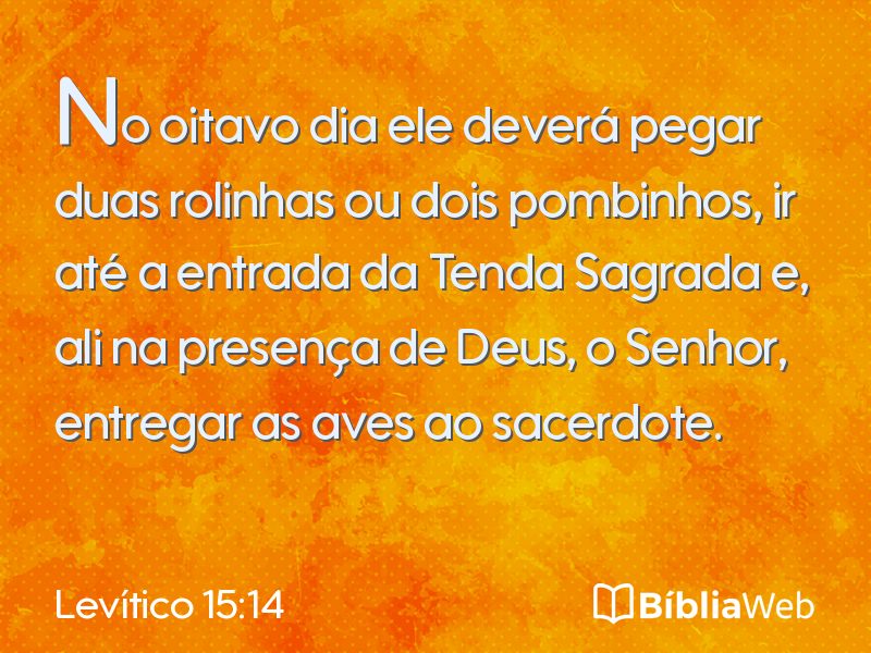 Levítico 15:14 em imagem para compartilhar