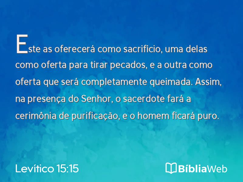 Levítico 15:15 em imagem para compartilhar