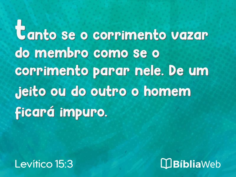 Levítico 15:3 em imagem para compartilhar
