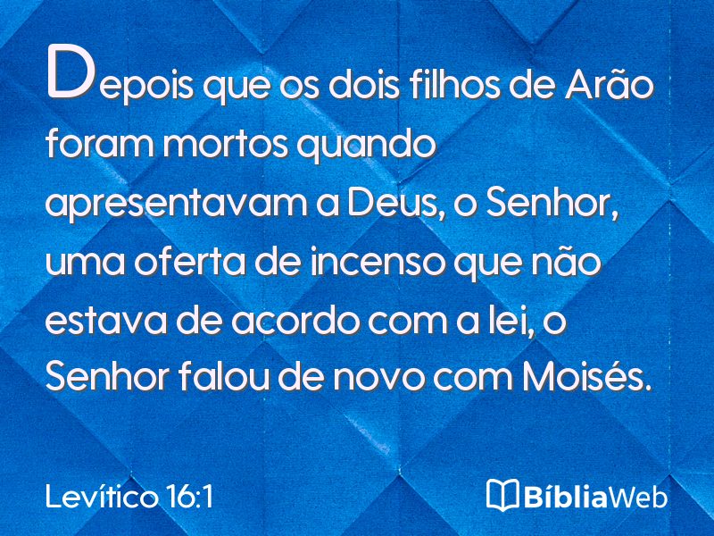 Levítico 16:1 em imagem para compartilhar