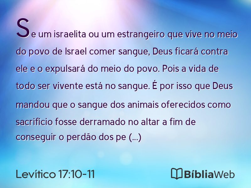 Levítico 17:10-11 em imagem para compartilhar