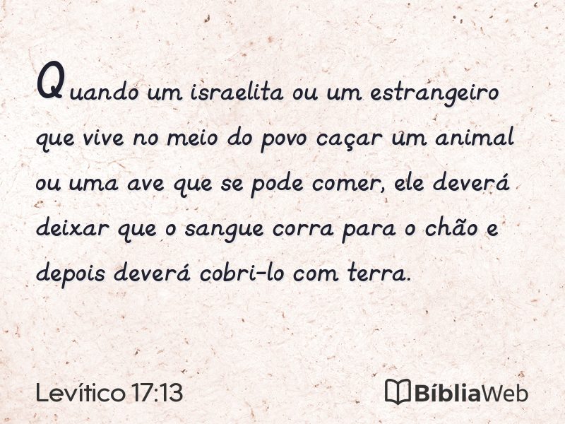 Levítico 17:13 em imagem para compartilhar