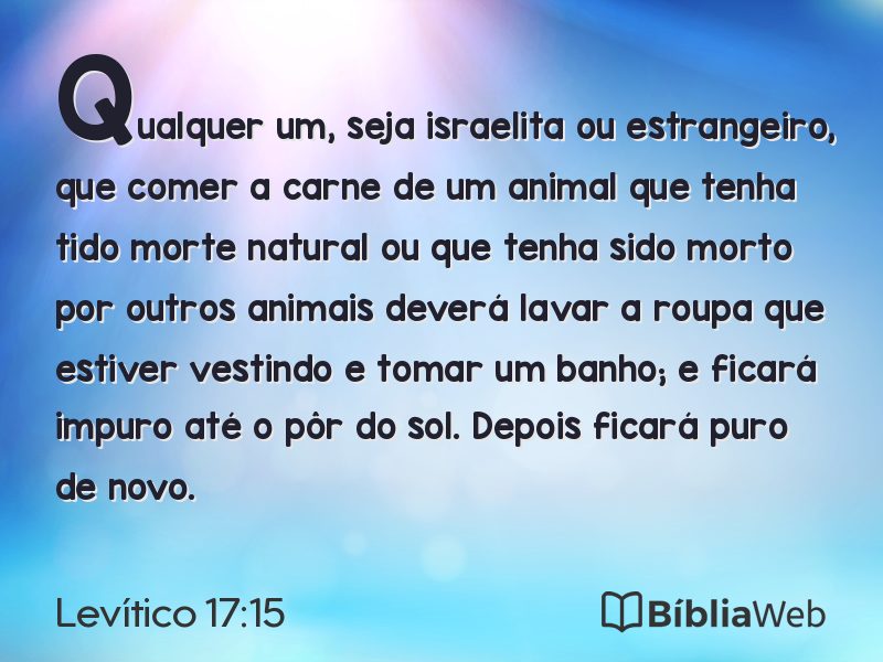 Levítico 17:15 em imagem para compartilhar