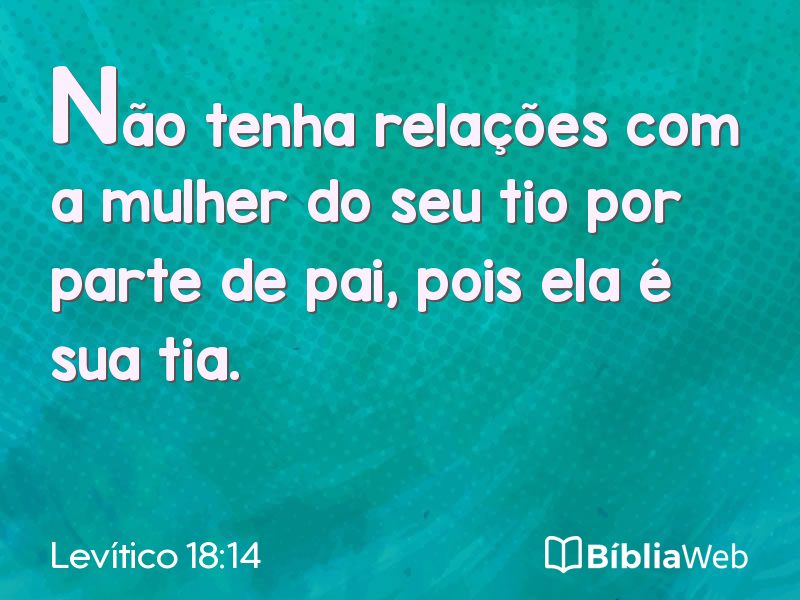 Levítico 18:14 em imagem para compartilhar