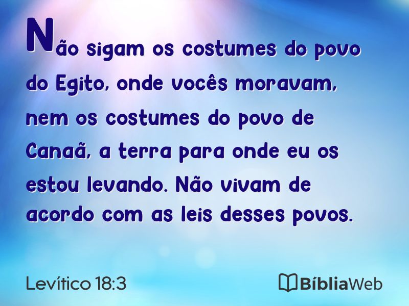 Levítico 18:3 em imagem para compartilhar