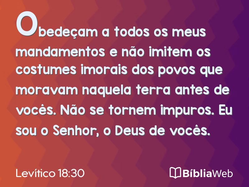 Levítico 18:30 em imagem para compartilhar