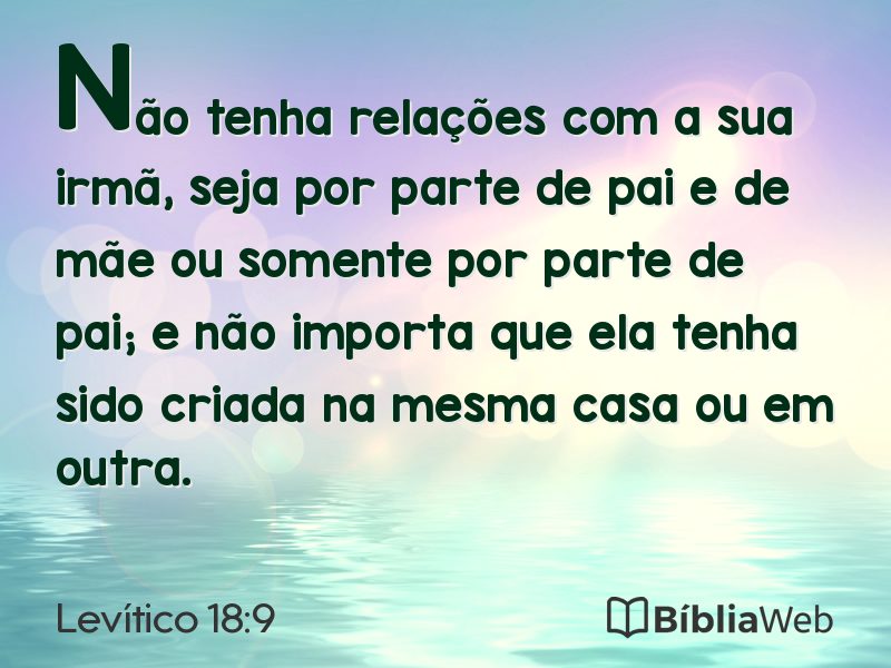 Levítico 18:9 em imagem para compartilhar