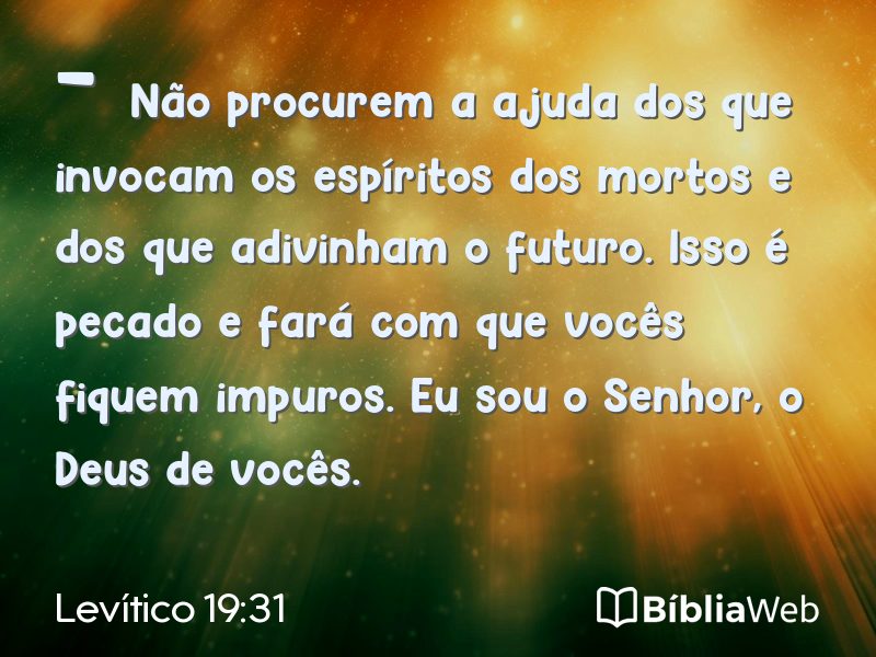 Levítico 19:31 em imagem para compartilhar