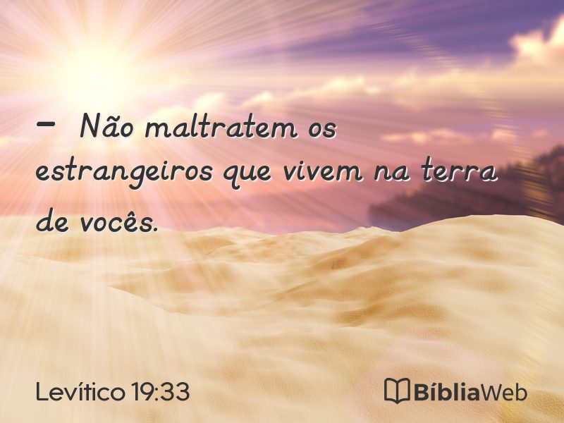 Levítico 19:33 em imagem para compartilhar