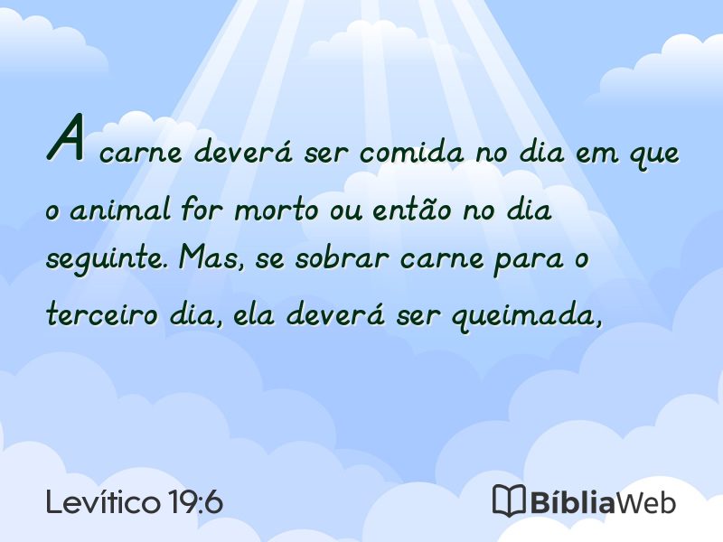 Levítico 19:6 em imagem para compartilhar