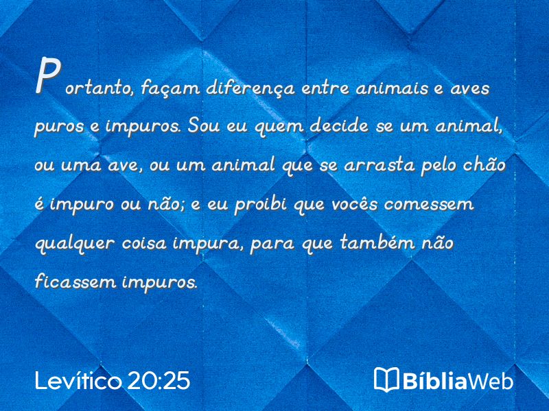 Levítico 20:25 em imagem para compartilhar