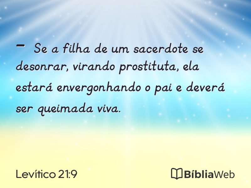 Levítico 21:9 em imagem para compartilhar