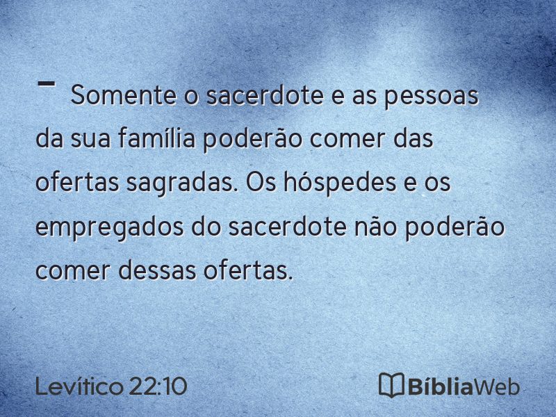 Levítico 22:10 em imagem para compartilhar