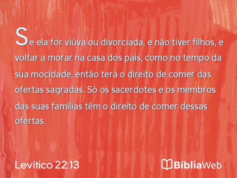 Levítico 22:13 em imagem para compartilhar