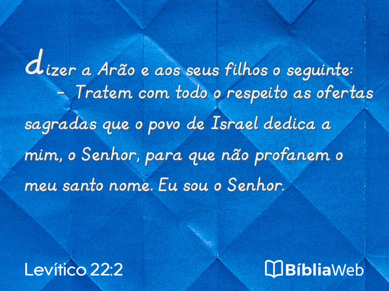 Levítico 22:2 em imagem para compartilhar