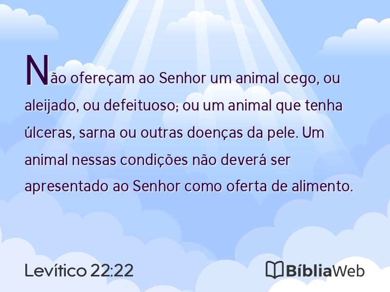 Levítico 22:22 em imagem para compartilhar