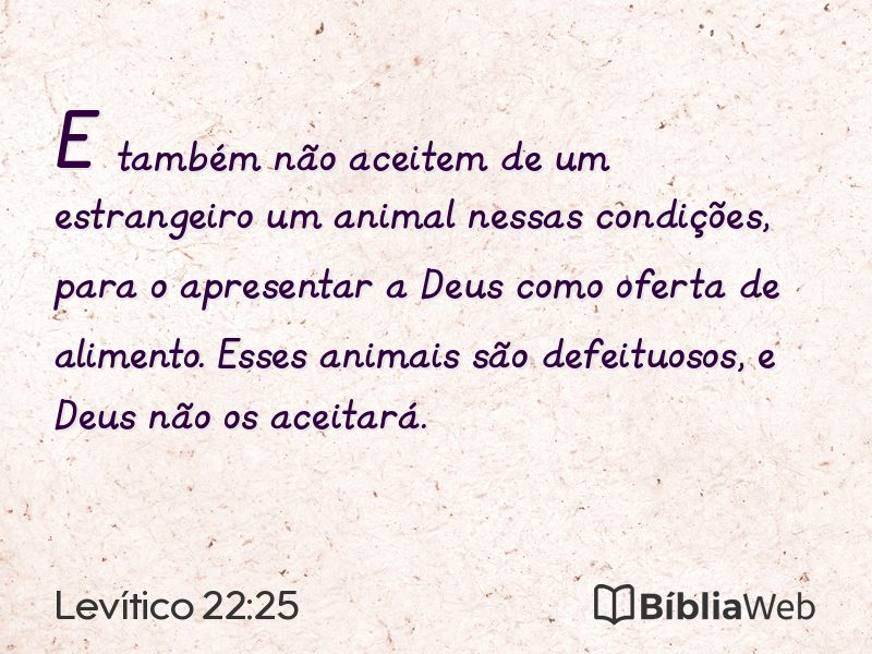 Levítico 22:25 em imagem para compartilhar