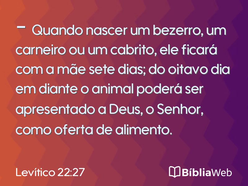 Levítico 22:27 em imagem para compartilhar