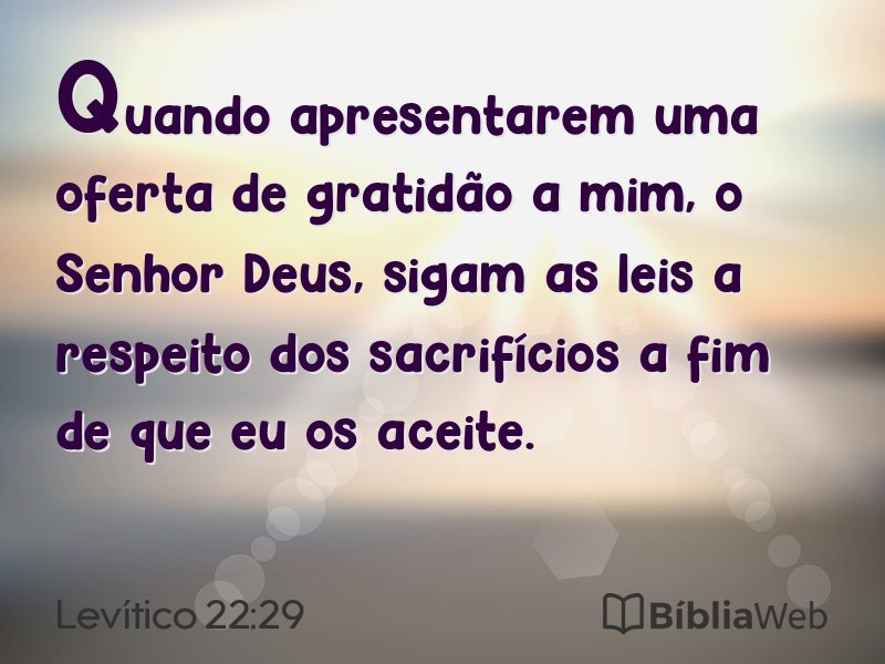 Levítico 22:29 em imagem para compartilhar