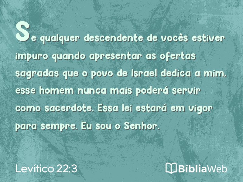 Levítico 22:3 em imagem para compartilhar