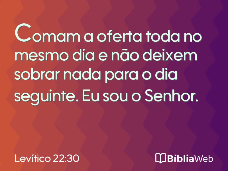 Levítico 22:30 em imagem para compartilhar
