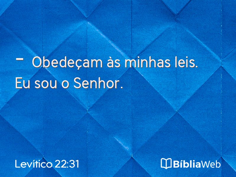 Levítico 22:31 em imagem para compartilhar