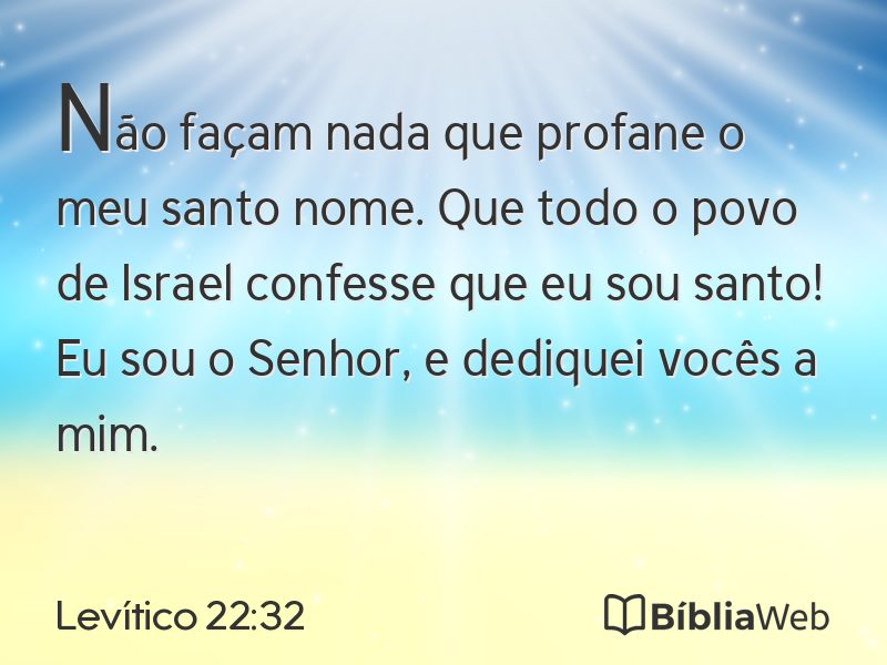 Levítico 22:32 em imagem para compartilhar