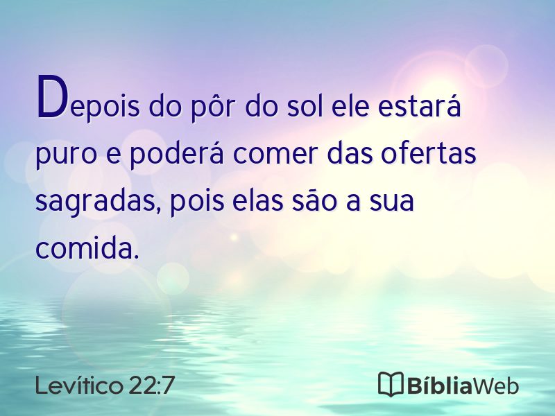 Levítico 22:7 em imagem para compartilhar