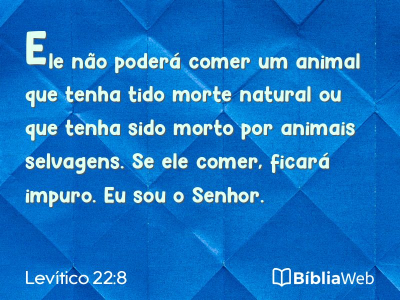 Levítico 22:8 em imagem para compartilhar