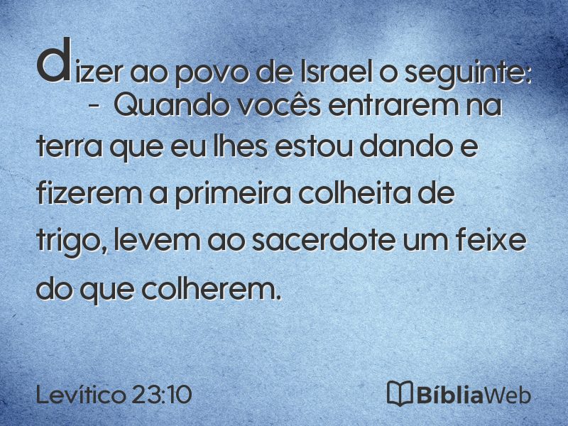 Levítico 23:10 em imagem para compartilhar