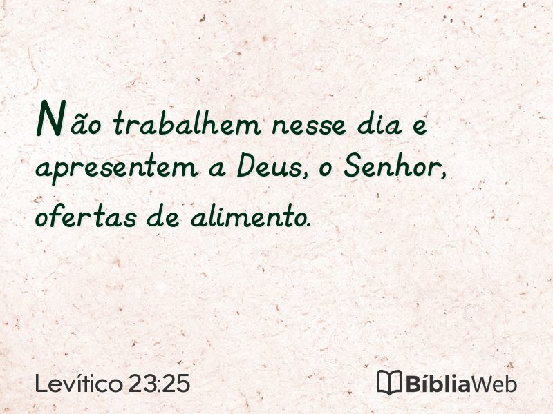 Levítico 23:25 em imagem para compartilhar