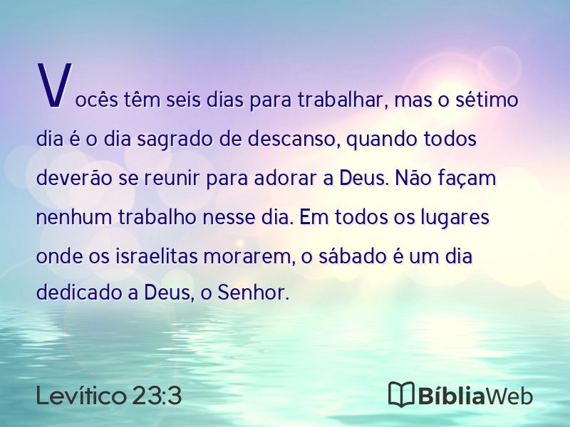 Levítico 23:3 em imagem para compartilhar
