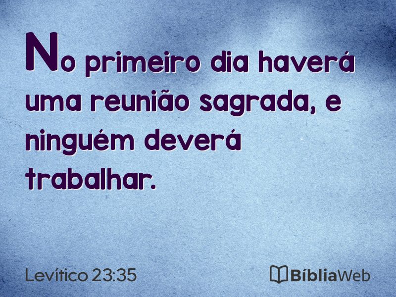 Levítico 23:35 em imagem para compartilhar