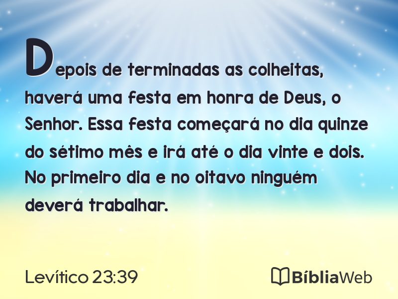 Levítico 23:39 em imagem para compartilhar