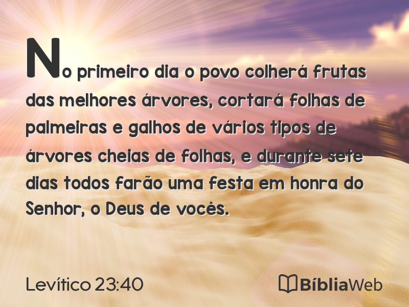 Levítico 23:40 em imagem para compartilhar